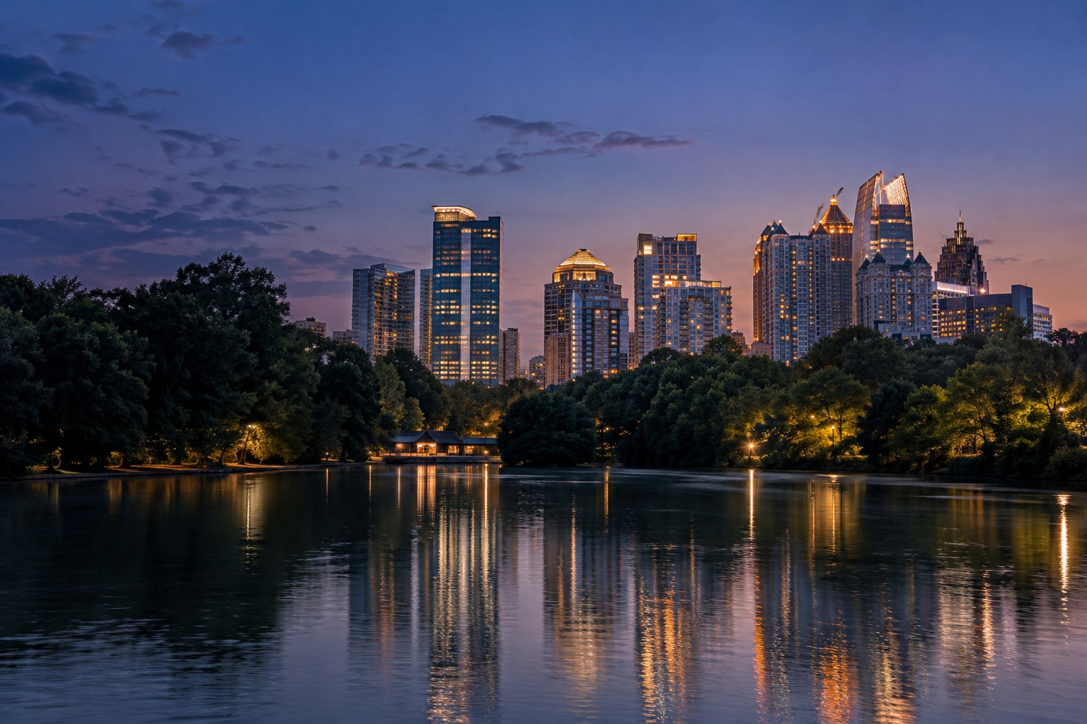 A generated photorealistic city view of Atlanta, Georgia