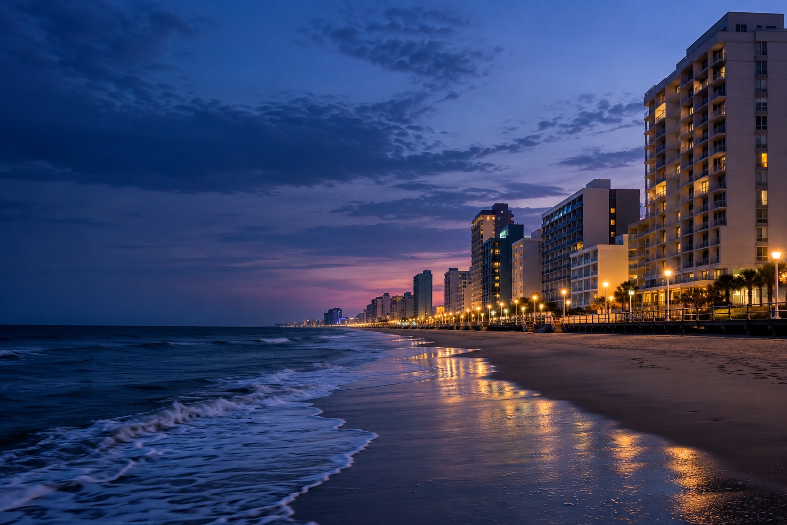 A generated photorealistic city view of Virginia Beach, Virginia