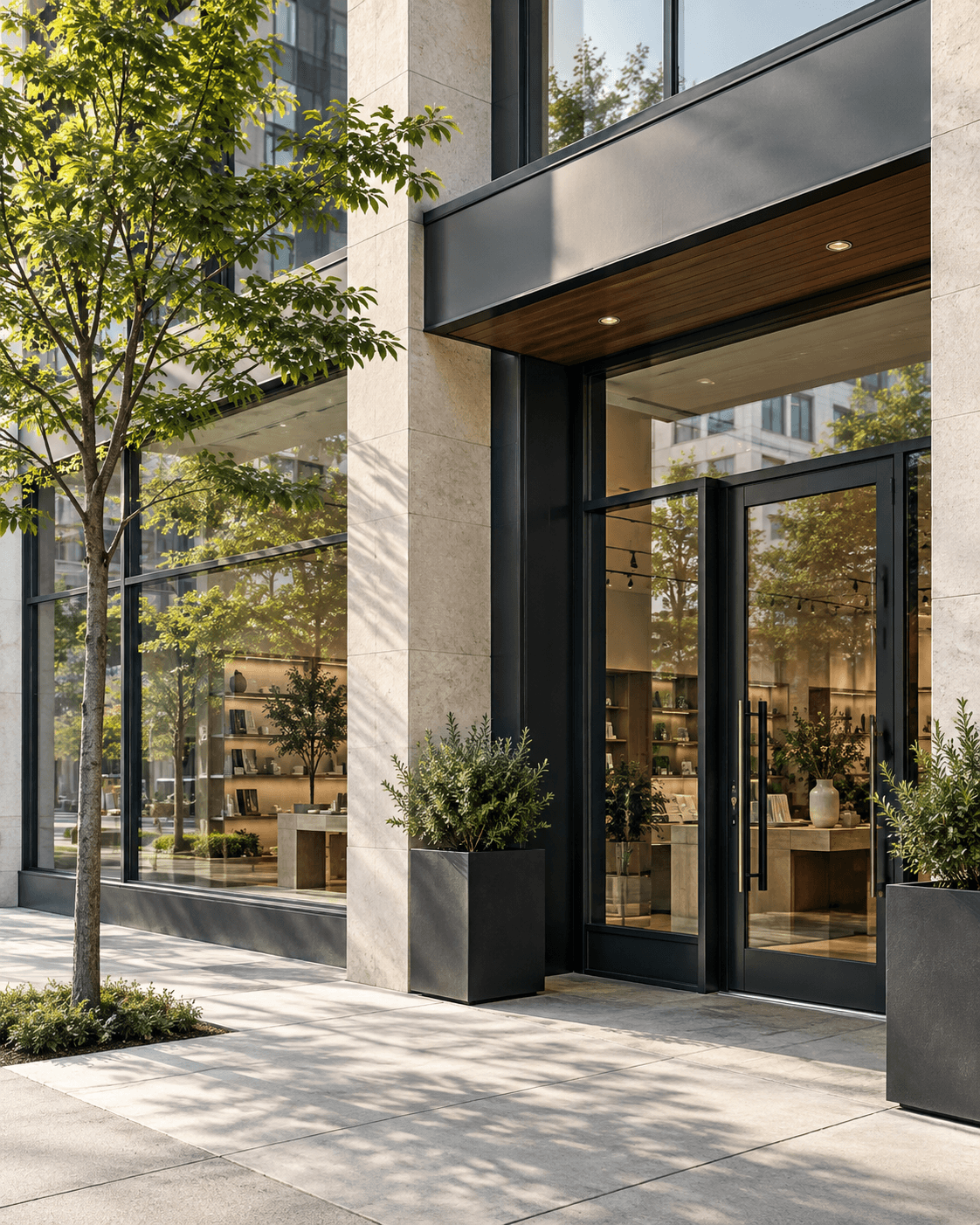 Conceptual storefront facade representing local business visibility